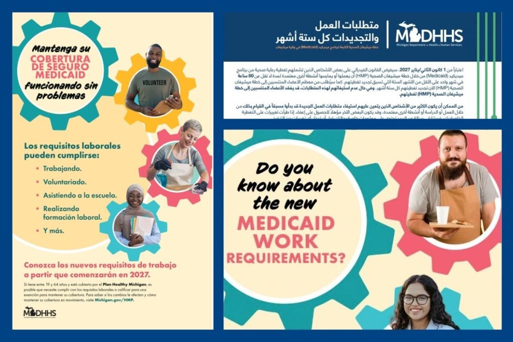 two colorful graphics on Medicaid