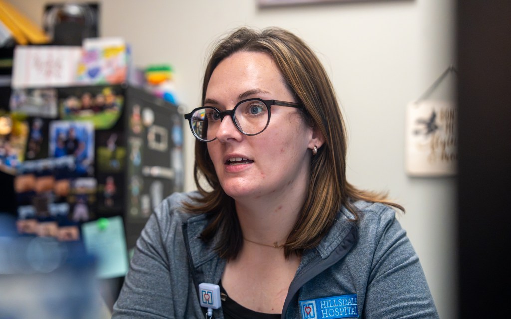 A woman in a medical setting
